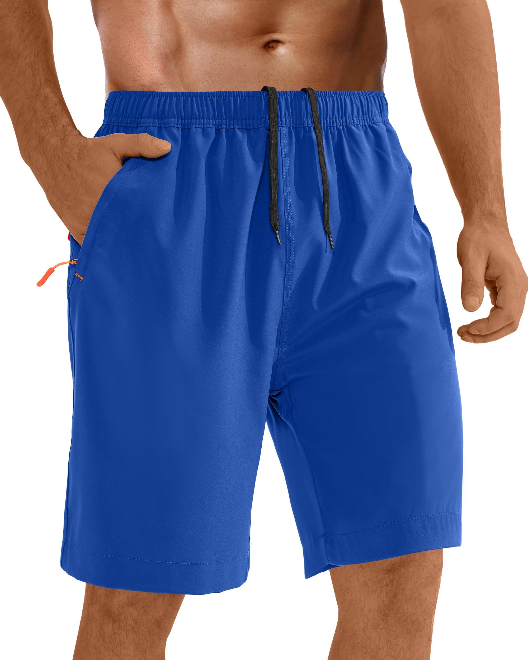 Mens Gym & Athletic Running Shorts with Zipper Pocket