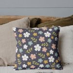 Dark Floral Cushion- Colorful Bloom Throw Pillow