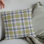 Olive Green Plaid Cushion-Classic Tartan Throw Pillow