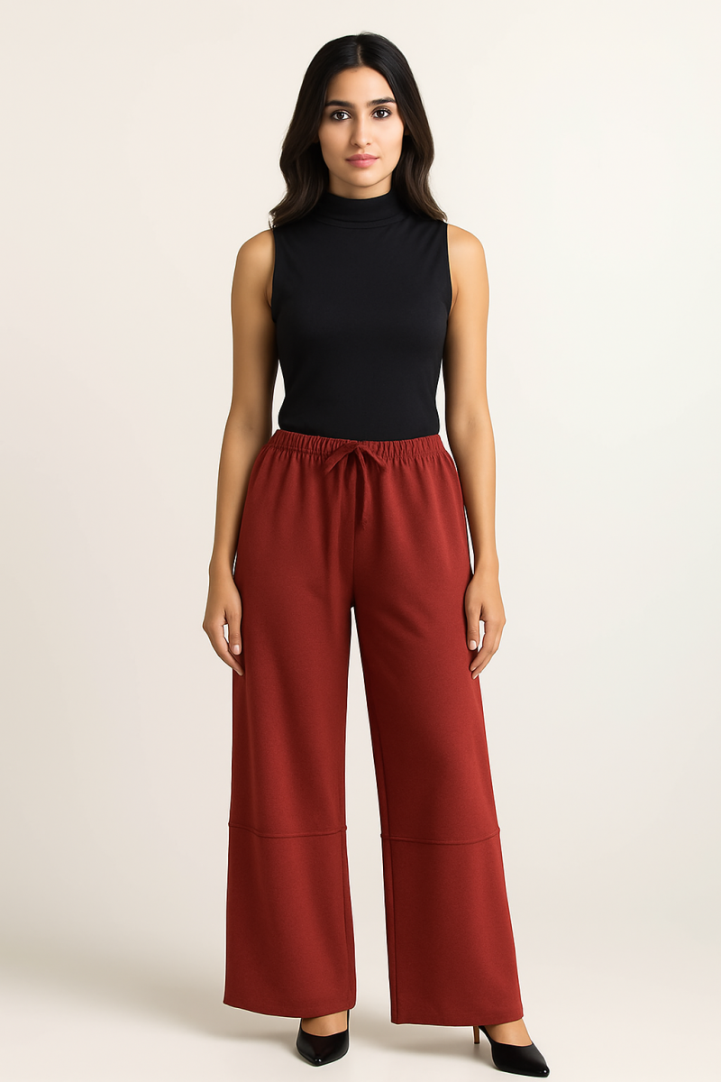 Women Sleeveless High Neck Black Knit Top