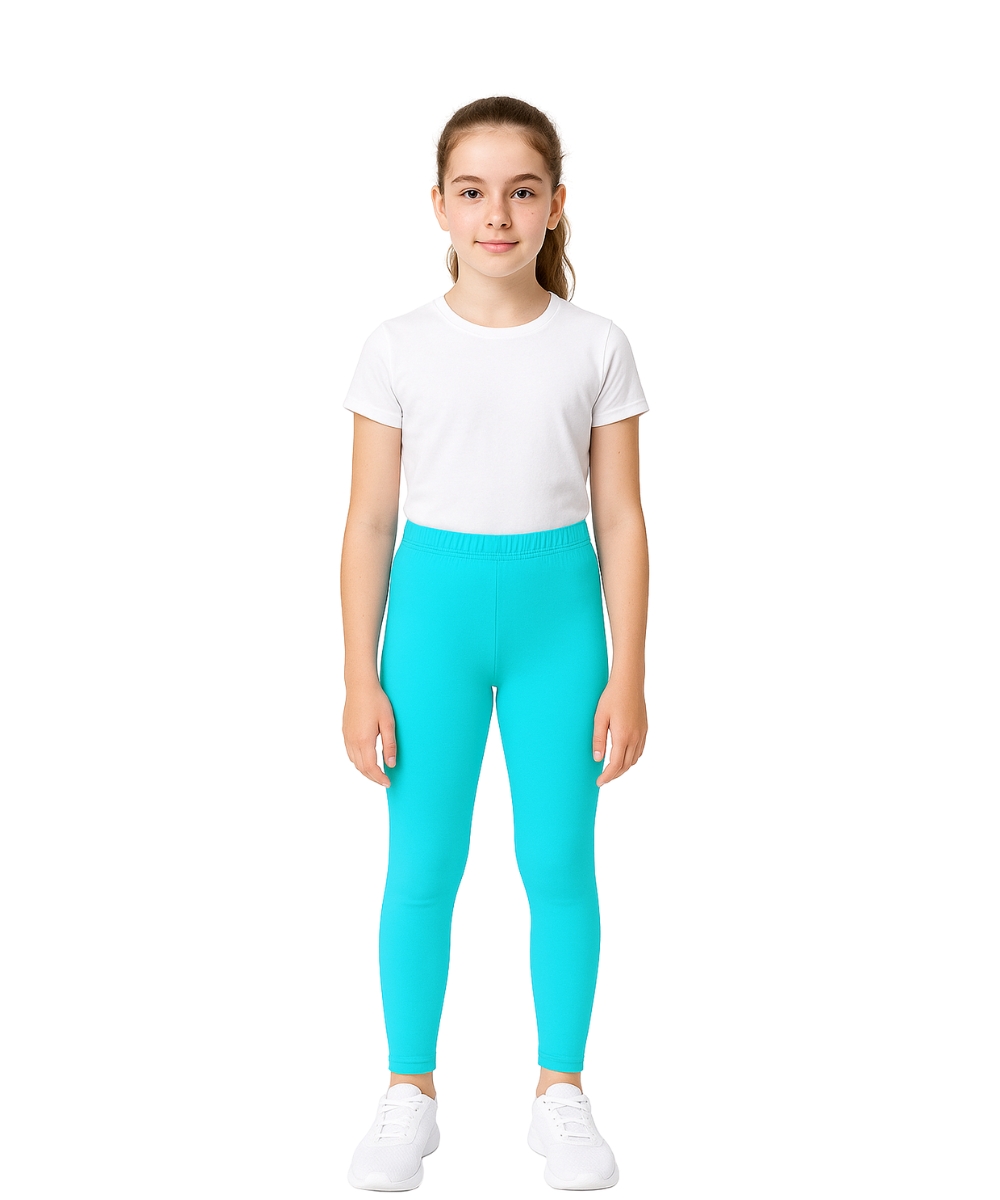 Girls Preimum Aqua Blue Activewear Leggings